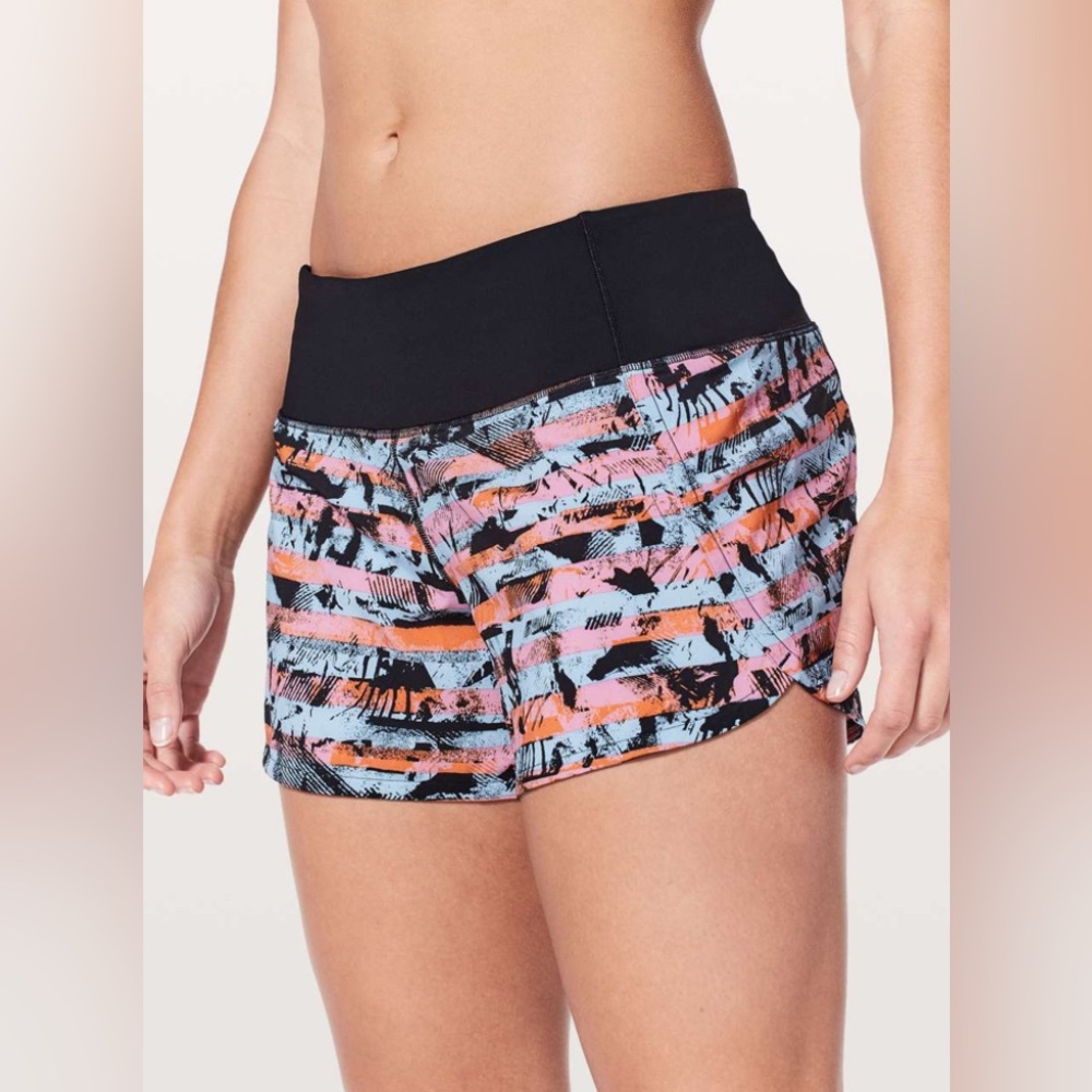 Lululemon Run Times‎ Short II 4” Inversion Multi Black size4